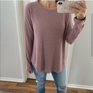 Waffle knit long sleeve